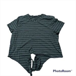 Lululemon Time to Restore Women’s tie front striped Top in dark grey/white